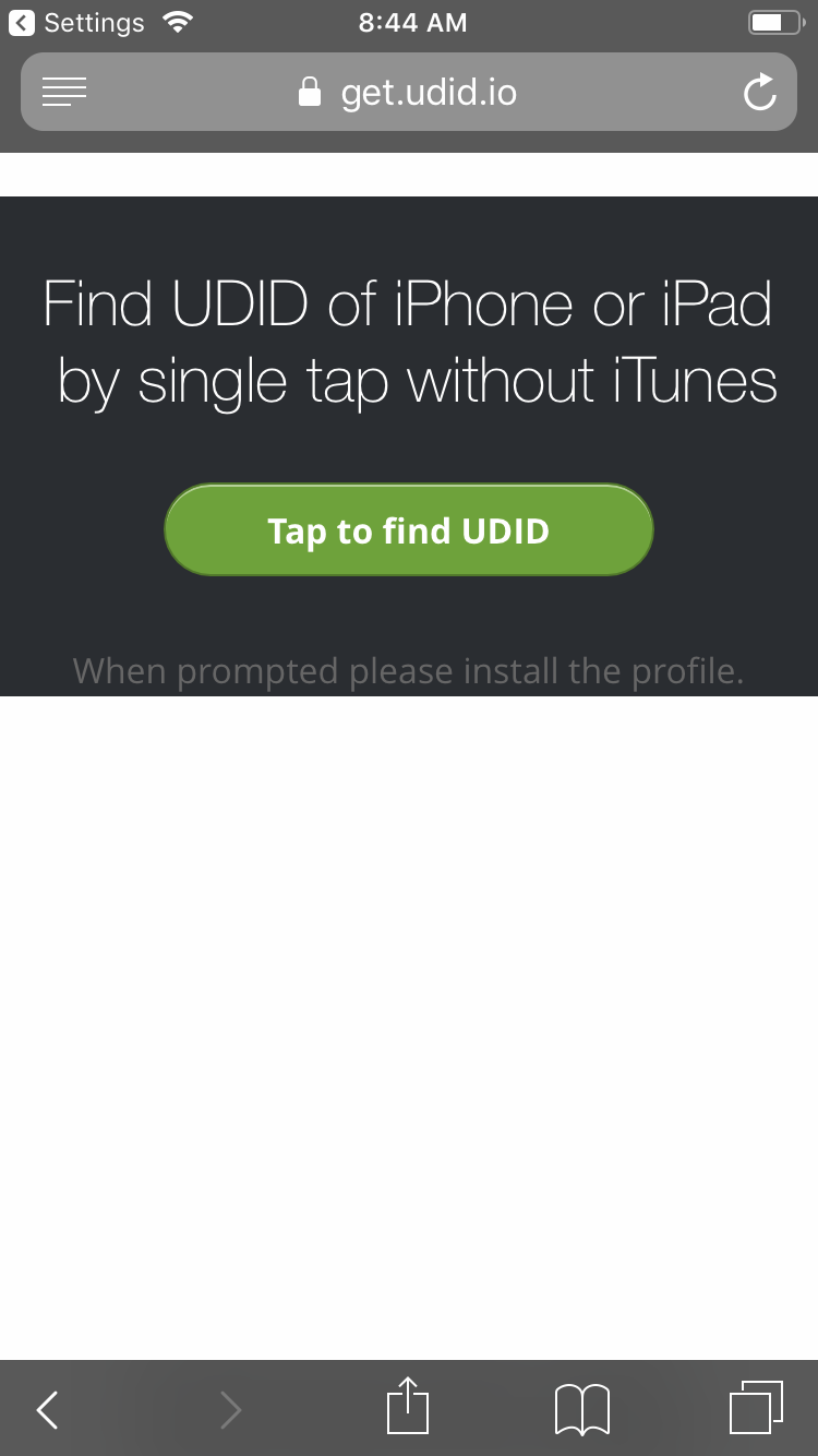 UDID by using of your get.udid.io